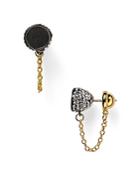 Marc By Marc Jacobs Pave Cabochon Chain Stud Earrings