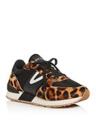 Tretorn Women's Leopard-print Calf Hair Low-top Sneakers