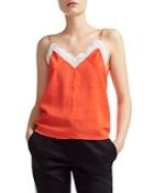 Maje Linette Lace-trimmed Camisole Top
