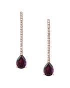 Bloomingdale's Rhodolite & Diamond Drop Earrings In 14k Rose Gold - 100% Exclusive