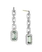 David Yurman Novella Chain-link Drop Earrings With Prasiolite And Pave Diamonds