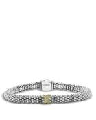 Lagos 18k Gold And Sterling Silver X Collection Rope Bracelet With Diamonds