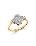 Bloomingdale's Black Onyx & Diamond Reversible Clover Ring In 14k Yellow Gold - 100% Exclusive