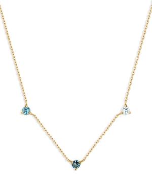 Moon & Meadow 14k Yellow Gold Multi Blue Topaz Collar Necklace, 16-18 - 100% Exclusive