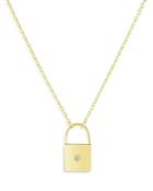 Moon & Meadow 14k Yellow Gold & Diamond Padlock Pendant Necklace, 18 - 100% Exclusive