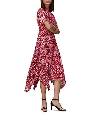 Whistles Jungle Cat Pleated Midi Dress
