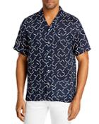 The Men's Store At Bloomingdale's Linen Geo Print Regular Fit Button Down Camp Shirt - 100% Exclusive