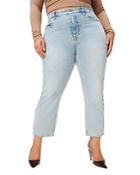 Good American Destructed Straight High Rise Jeans