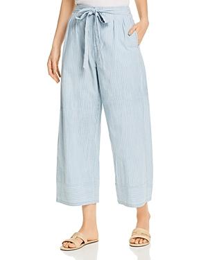 Vero Moda Mia Organic Cotton Striped Cropped Pants