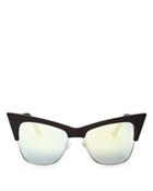 Quay X Desi T.y.s.m. Mirrored Cat Eye Sunglasses, 55mm