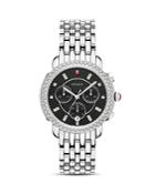 Michele Sidney Black Mother-of-pearl Diamond Chronograph, 38mm
