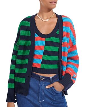 Staud Essex Mixed Stripe Cardigan