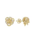 Lagos 18k Yellow Gold Love Knot Stud Earrings With Diamonds