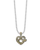 Lagos 18k Yellow Gold & Sterling Silver Beloved Heart Pendant Necklace, 16-18