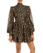 Aqua Mock Neck Gold Foil Mini Dress - 100% Exclusive