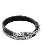 John Hardy Sterling Silver Classic Chain Cactus Leather Wrap Bracelet