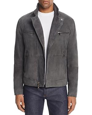 John Varvatos Collection Gray Suede Moto Jacket