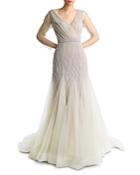 Basix Embroidered Tulle Mother Of The Bride Gown