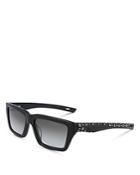 Mcm Unisex Sports-inspired Leather Temple Rectangular Sunglasses, 56mm