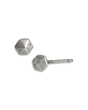 Allsaints Sterling Silver Hexagon Stud Earrings
