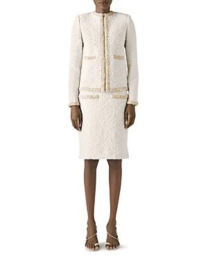 St. John Embellished Textured Knit Jacket