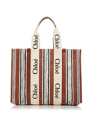 Chloe Woody Large Woven Linen Tote