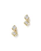Zoe Chicco 14k Yellow Gold Prong And Bezel Diamond Stud Earrings