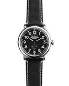 Shinola The Runwell Black Dial Leather Strap Watch, 41mm