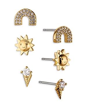 Nadri Tutti Frutti Sunny Day Stud Earrings, Set Of 3