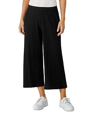 Eileen Fisher Ribbed Knit Cropped Wide Leg Pants