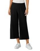 Eileen Fisher Ribbed Knit Cropped Wide Leg Pants