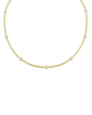 Adinas Jewels Cubic Zirconia Chain Choker Necklace, 12-15