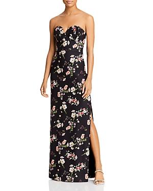 Aidan By Aidan Mattox Floral Strapless Column Gown