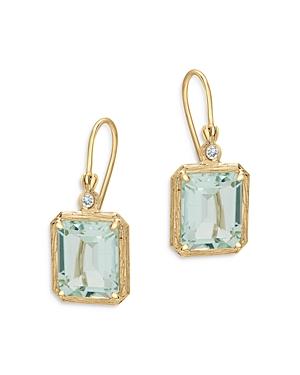 Bloomingdale's Prasiolite & Diamond Accent Drop Earrings In 14k Yellow Gold - 100% Exclusive