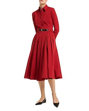 Michael Kors Faux Wrap Belted Midi Shirt Dress