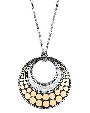 John Hardy Sterling Silver & 18k Yellow Gold Dot Round Pendant Necklace, 32