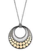 John Hardy Sterling Silver & 18k Yellow Gold Dot Round Pendant Necklace, 32
