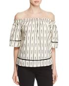 4our Dreamers Ikat Off-the-shoulder Top