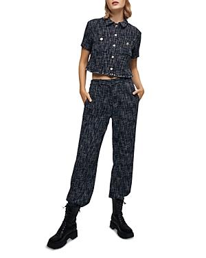 Maje Cilaga Tweed Cropped Shirt