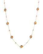 Bloomingdale's Citrine & Diamond Station Necklace In 14k Yellow Gold, 17 - 100% Exclusive