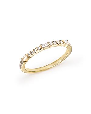 Diamond Round And Baguette Stackable Band In 14k Yellow Gold, .30 Ct. T.w. - 100% Exclusive