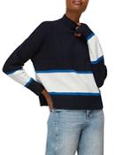Whistles Color Blocked Funnel Neck Sweater