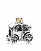 Pandora Charm - Sterling Silver, 14k Gold & Freshwater Pearl Royal Carriage, Moments Collection