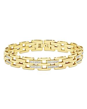 Bloomingdale's Men's Diamond Link Bracelet In 14k White & Yellow Gold, 1.0 Ct. T.w. - 100% Exclusive