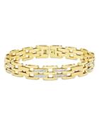 Bloomingdale's Men's Diamond Link Bracelet In 14k White & Yellow Gold, 1.0 Ct. T.w. - 100% Exclusive