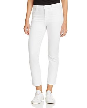 J Brand Ruby High-rise Cropped Jeans In Blanc