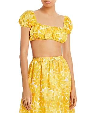 Faithfull The Brand Harlow Floral Print Linen Crop Top