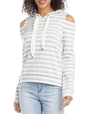 Karen Kane Striped Cold Shoulder Hoodie
