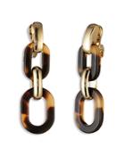 Lauren Ralph Lauren Tortoise Oval Link Clip On Linear Drop Earrings
