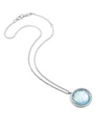 Ippolita Sterling Silver Lollipop Swiss Blue Topaz & Diamond Pendant Necklace, 40